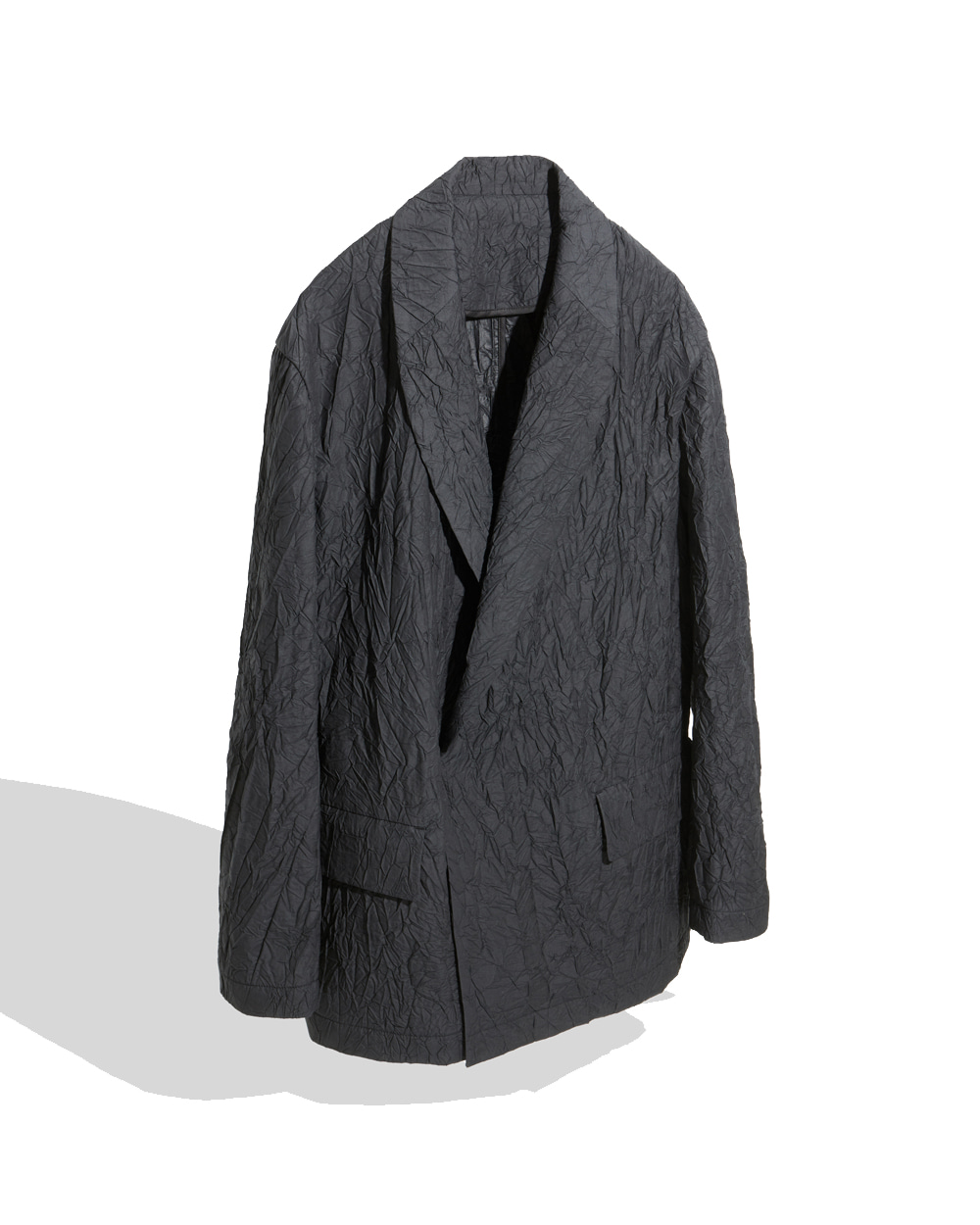 유스 Shawl Collar Jacket (Black crease)
