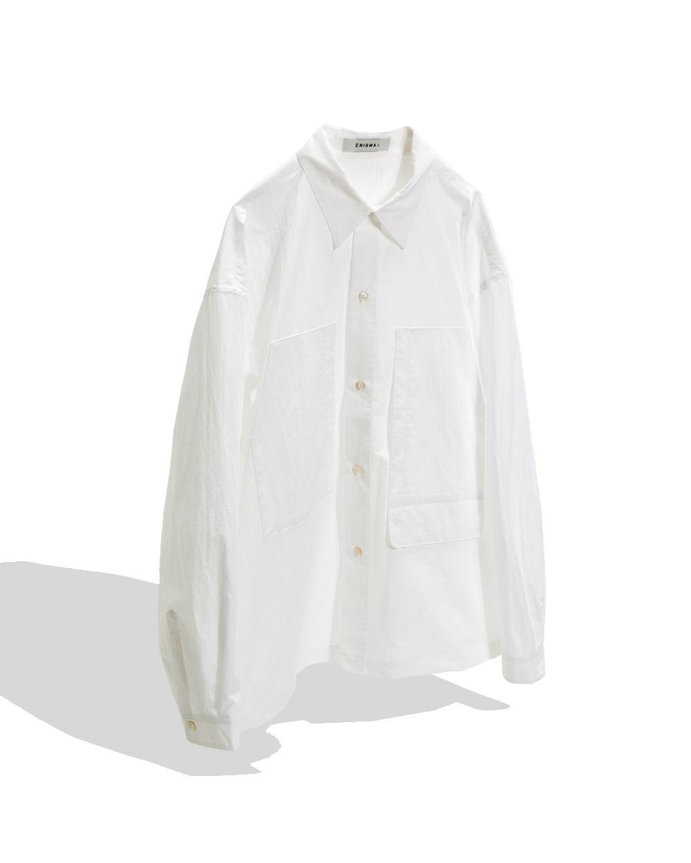 이니그마 Cropped Regular Shirt (White)