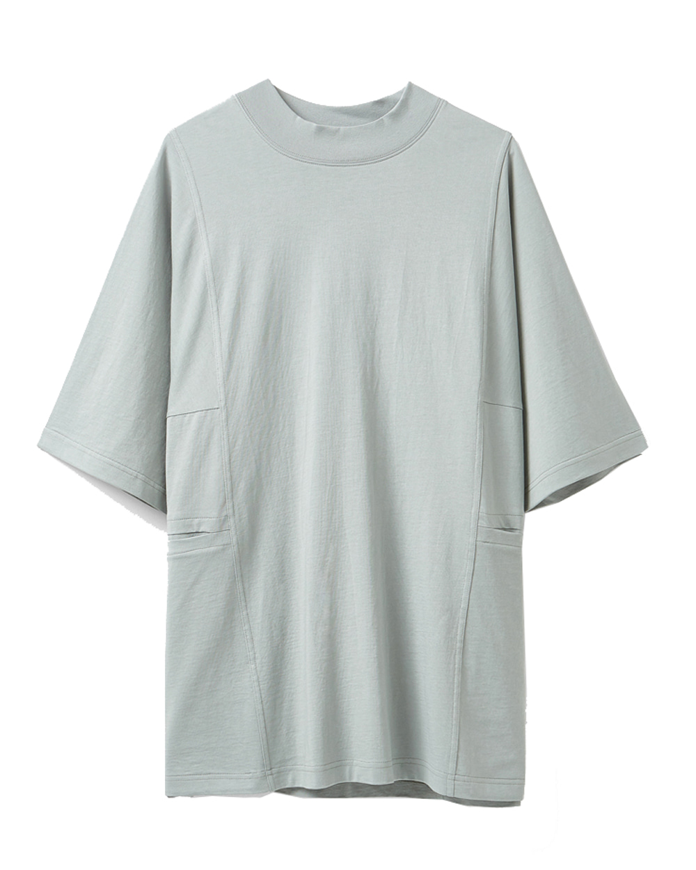 유스 Mock Neck Half T-shirt (Grey)