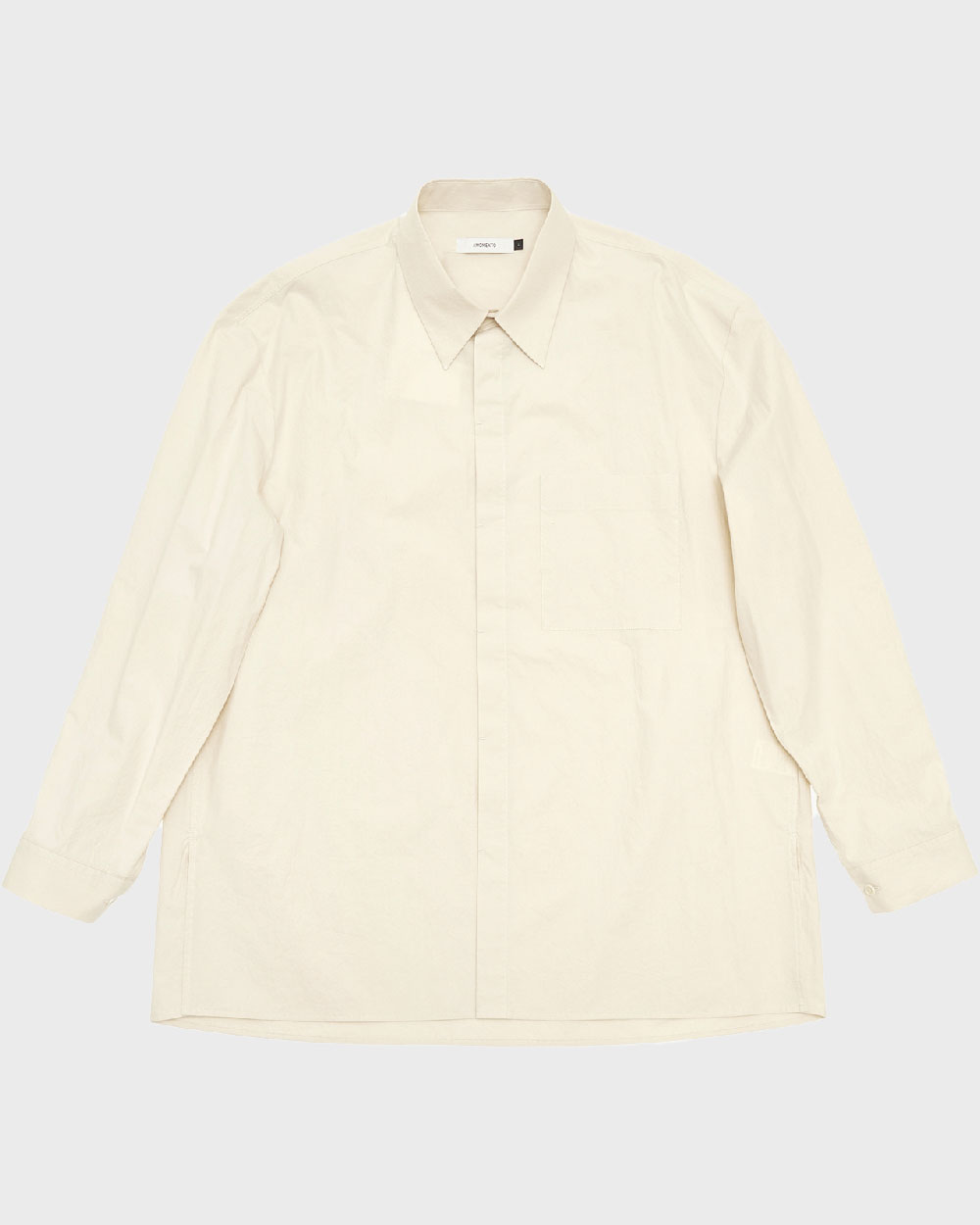 Square Pocket Oversized Shirts (Light Beige)