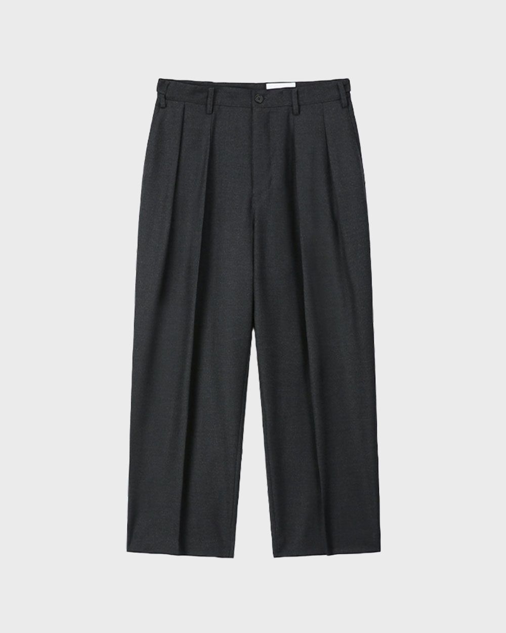 Reverse Wool Two Tuck Pants (Dark Charcoal)