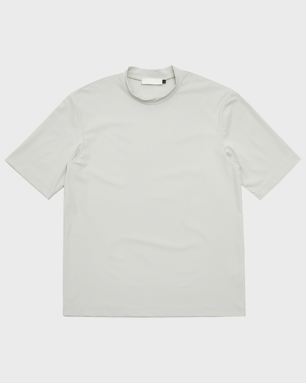 Mock Neck T-Shirt (Light grey)