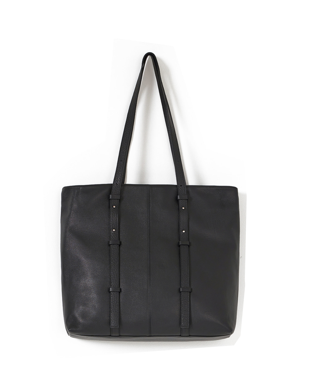 유스 Leather Tote Bag (Black)