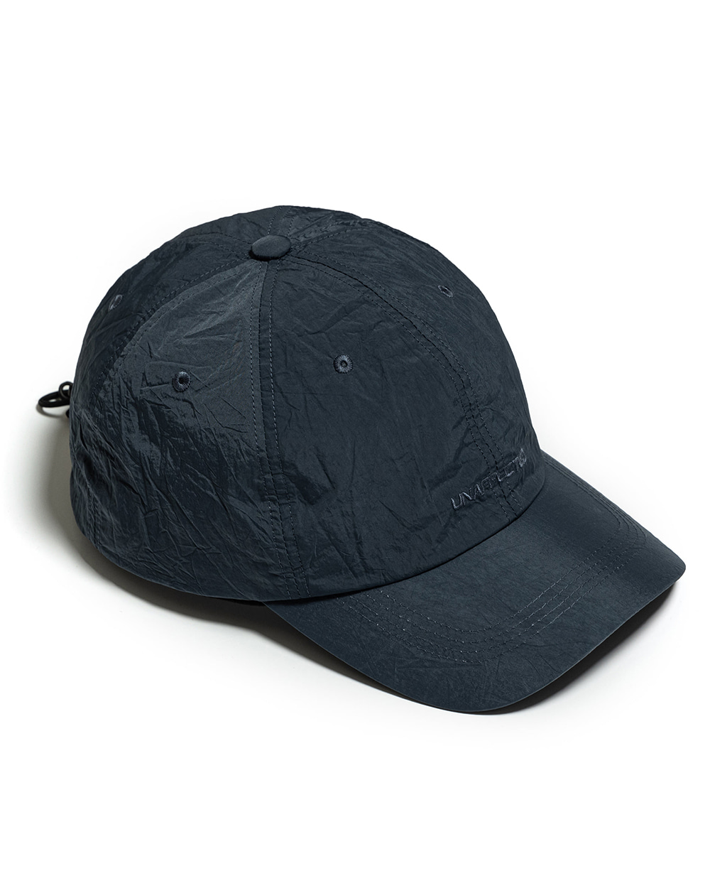 언어펙티드 LOGO DRAWSTRING BALL CAP (Charcoal blue)