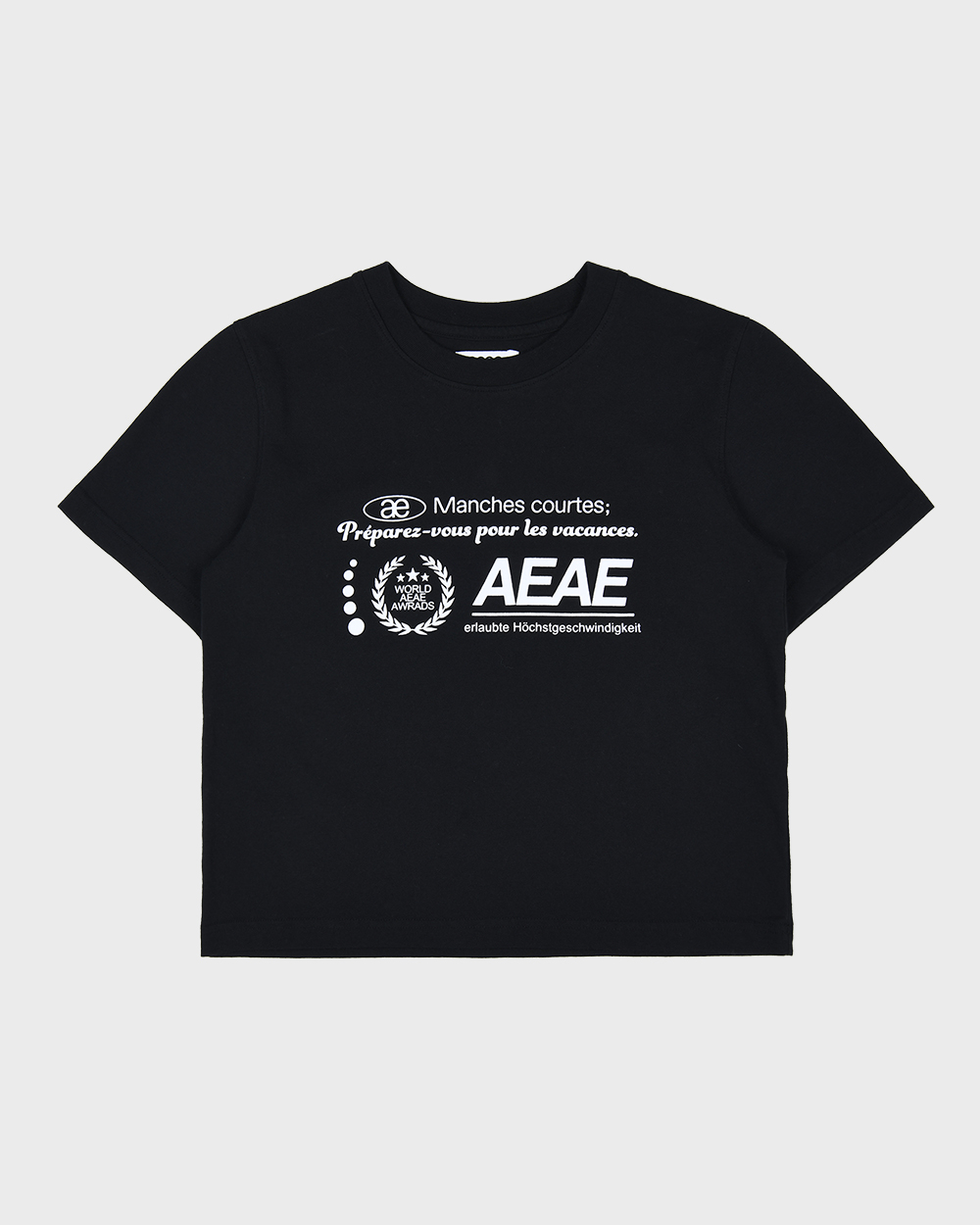 aeae New Logo Crop T-Shirts (Black)