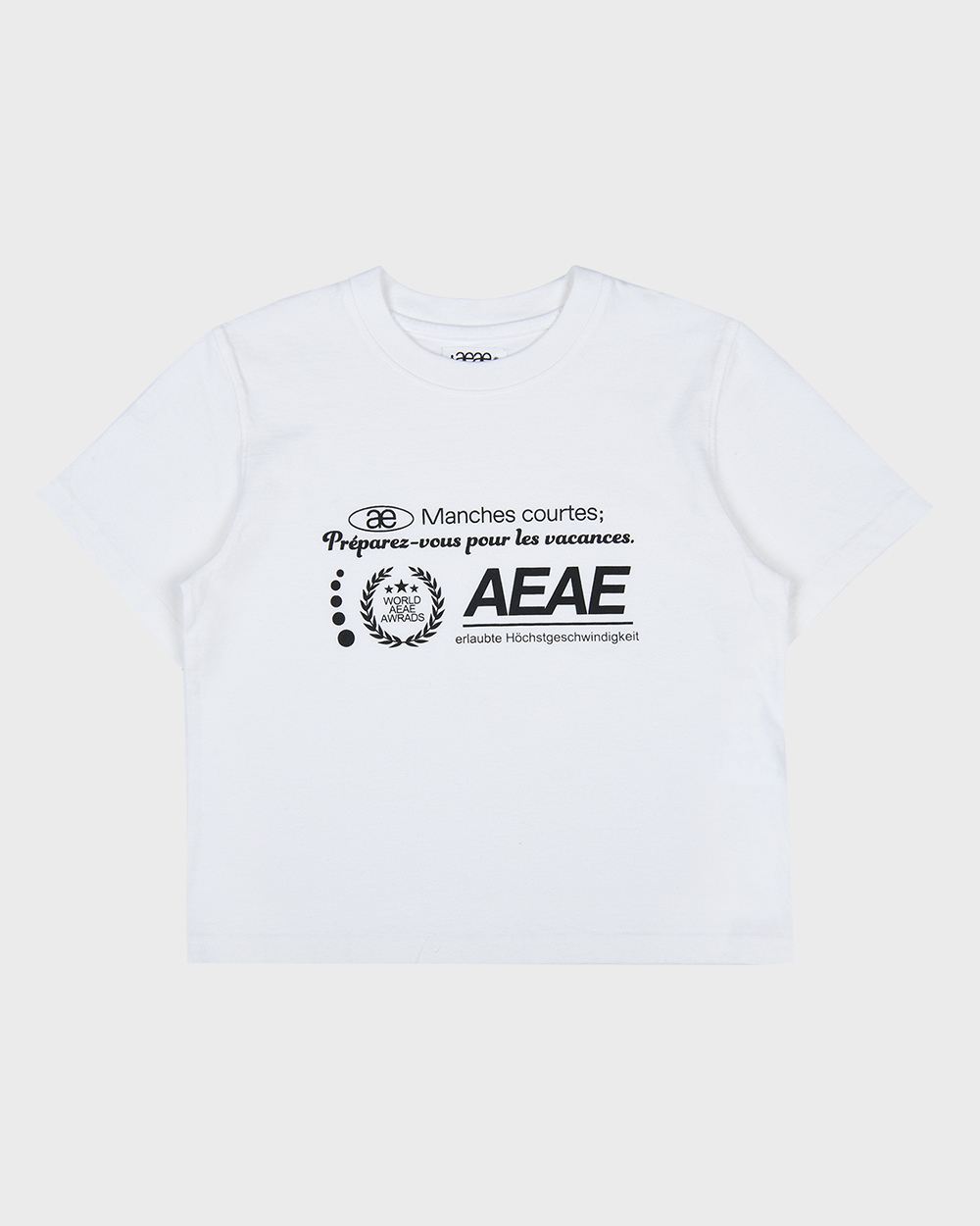 aeae New Logo Crop T-Shirts (White)