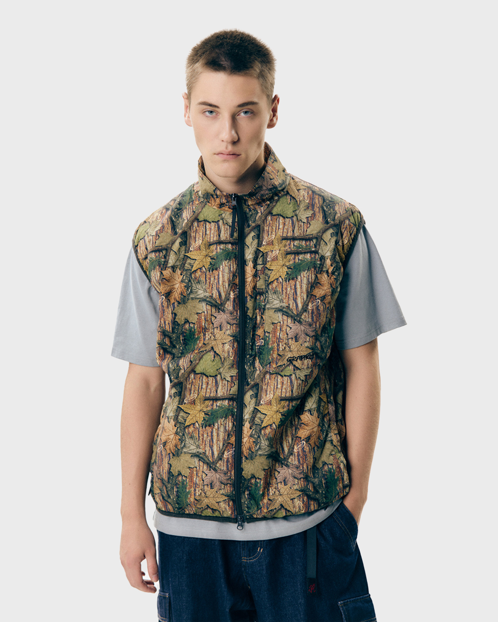 그라미치 Softshell Padding Vest (Leaf camo)