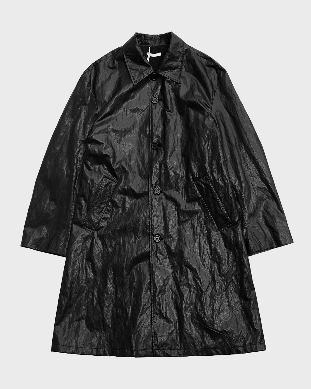 Vegan Leather Half Coat (Black)