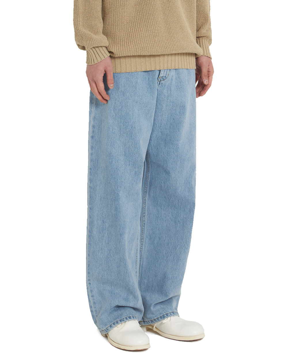 유스 Wide Denim Pants (Light blue)