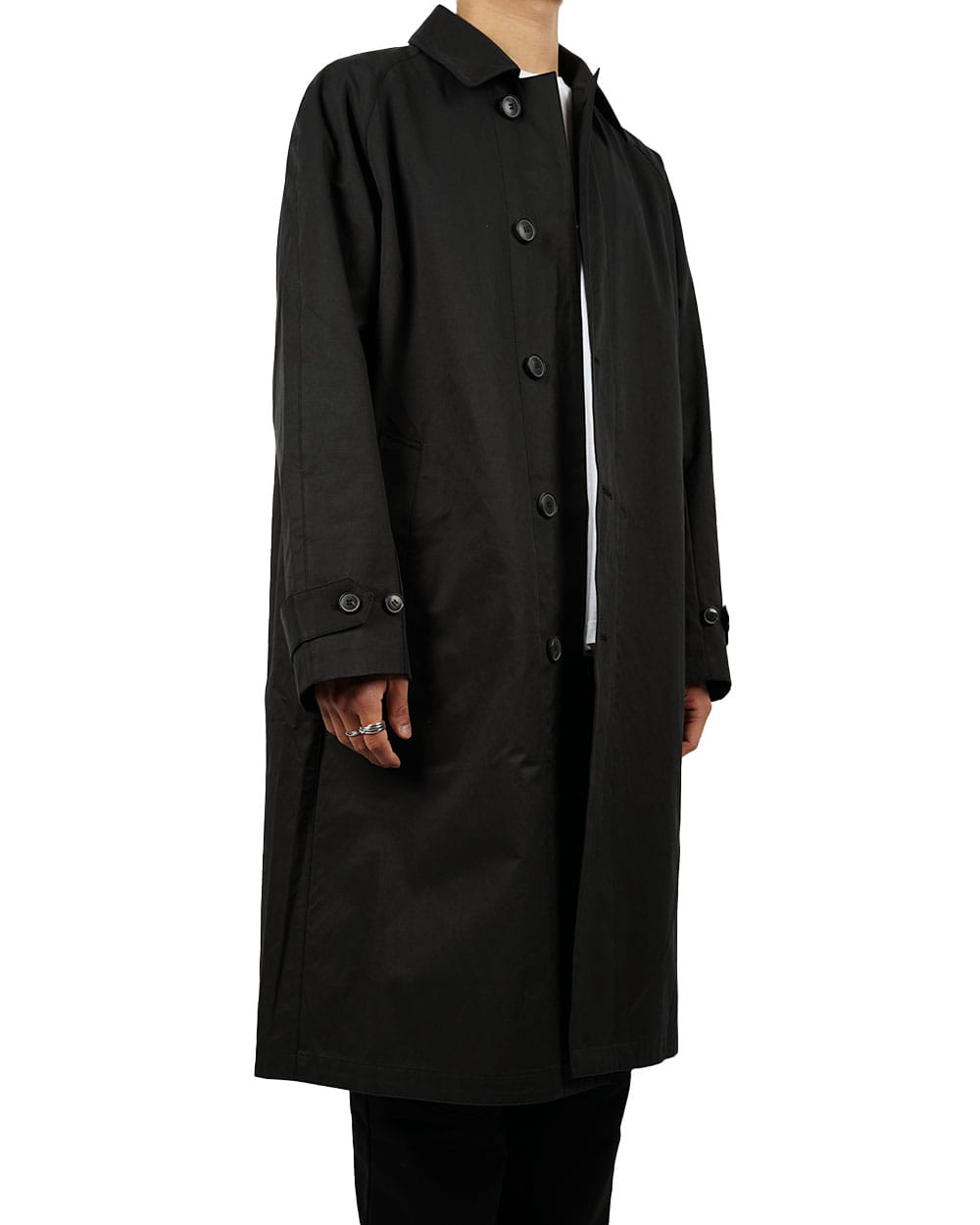안트렉트 Oversized Balmacan coat (Black)