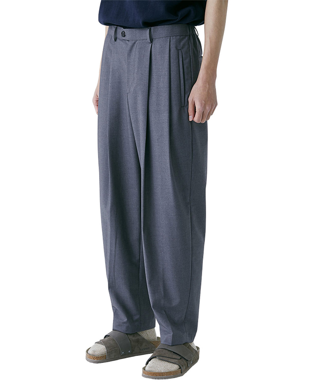 비얼디드키드 Banding silhouette pants (Grey)