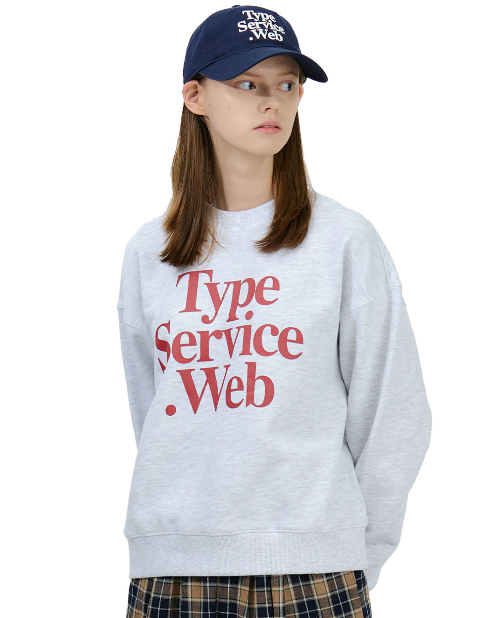 타입서비스 Typeservice Web Sweatshirt (Melange Gray)