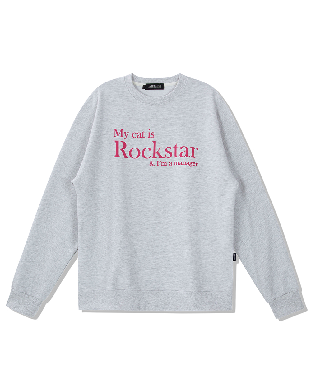 조거쉬 My cat is Rockstar Sweatshirts (Melange grey/Pink)