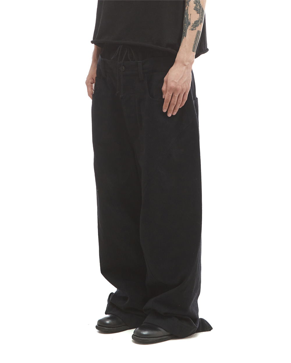 LCBX ​Double waist skater pants (Black)
