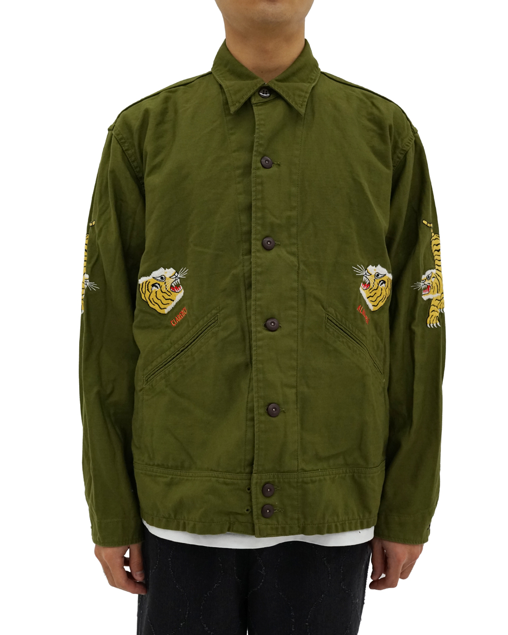 CAL O LINE Tiger souvenir jacket (Olive)