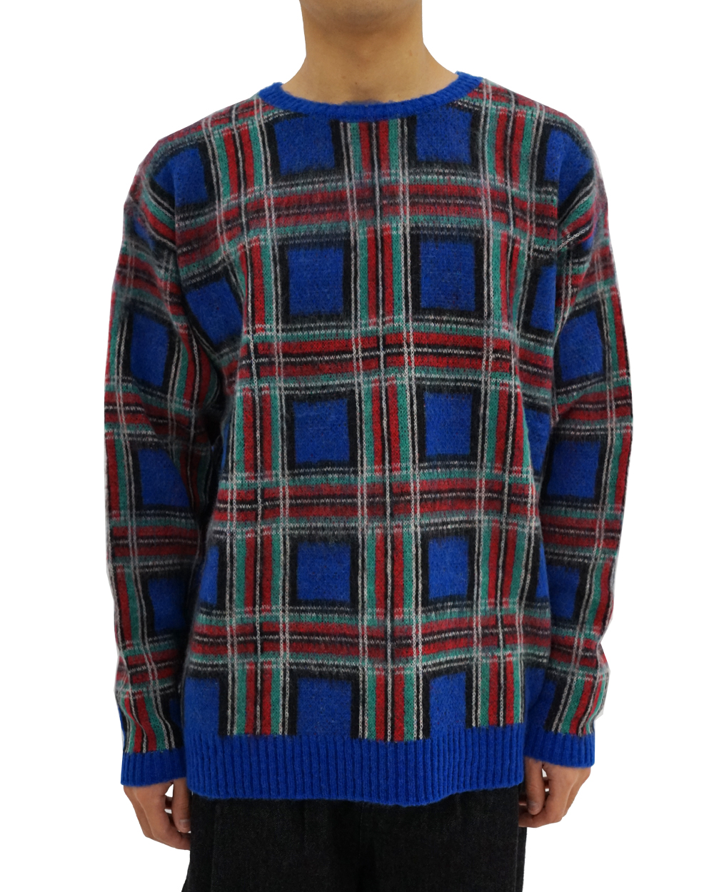 Jacquard Mohair Sweater (Blue)