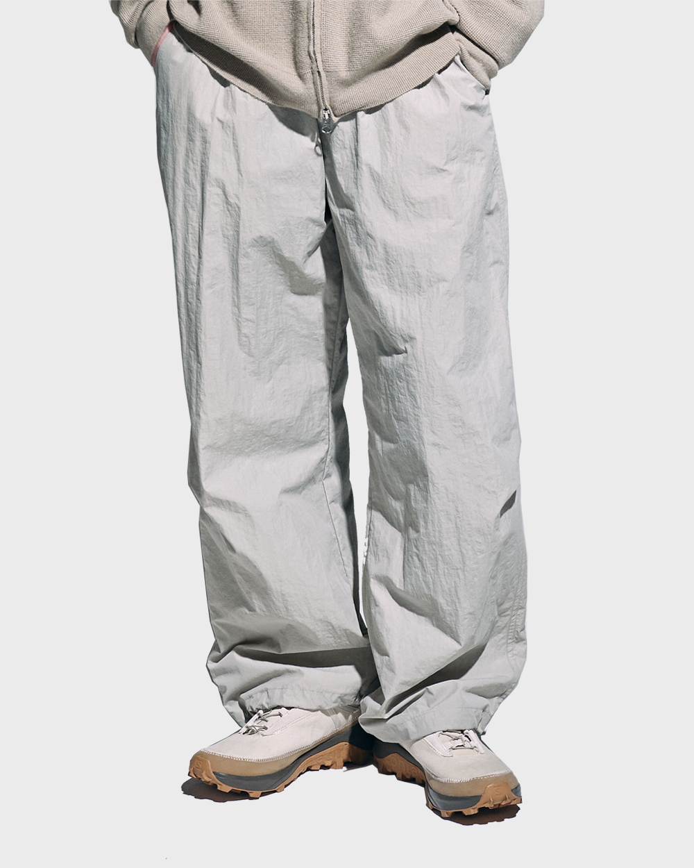 노운 Easy nylon pants (Light grey)