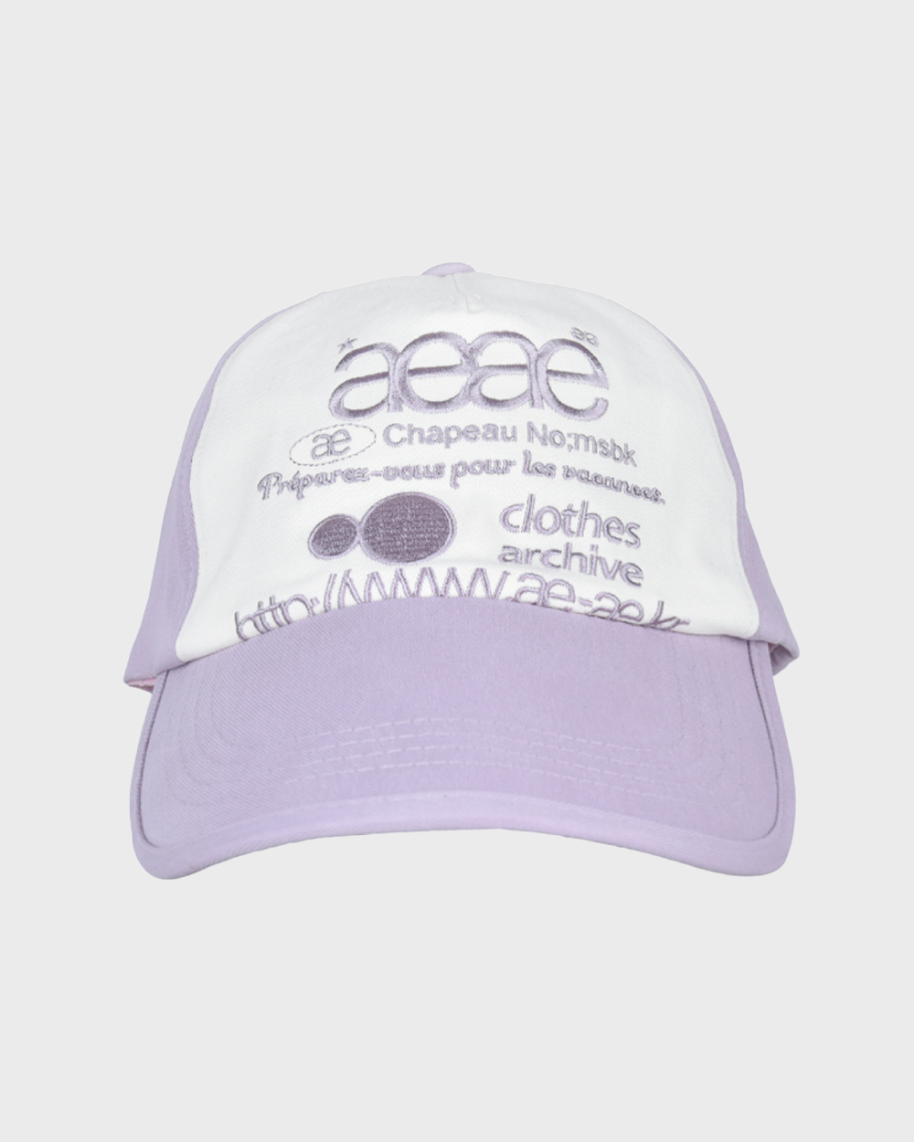 aeae Web logo 5 pannel ball cap (Lavender)