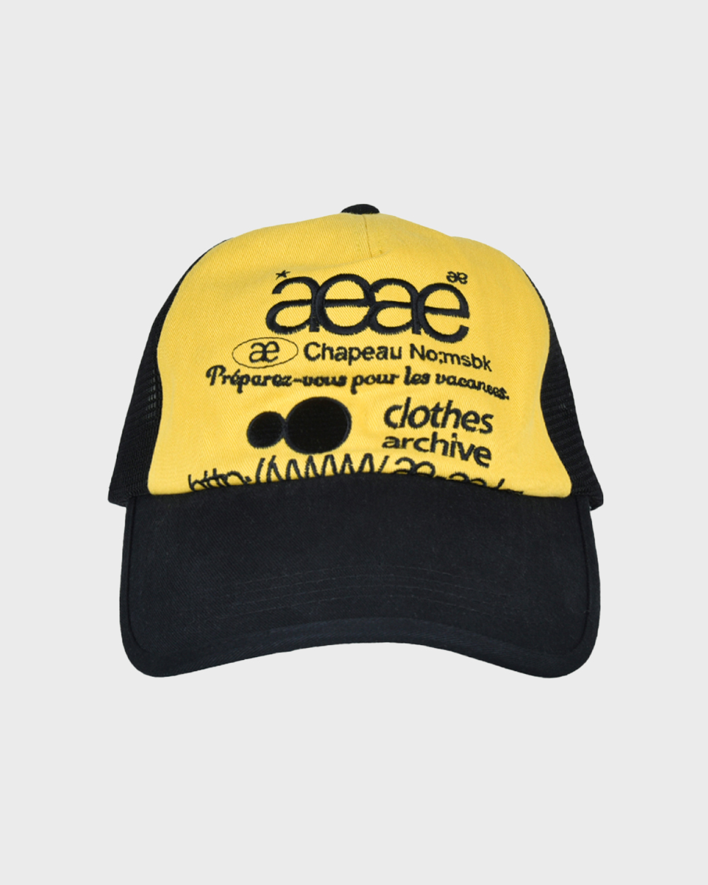 aeae Web logo mesh cap (Yellow/Black)