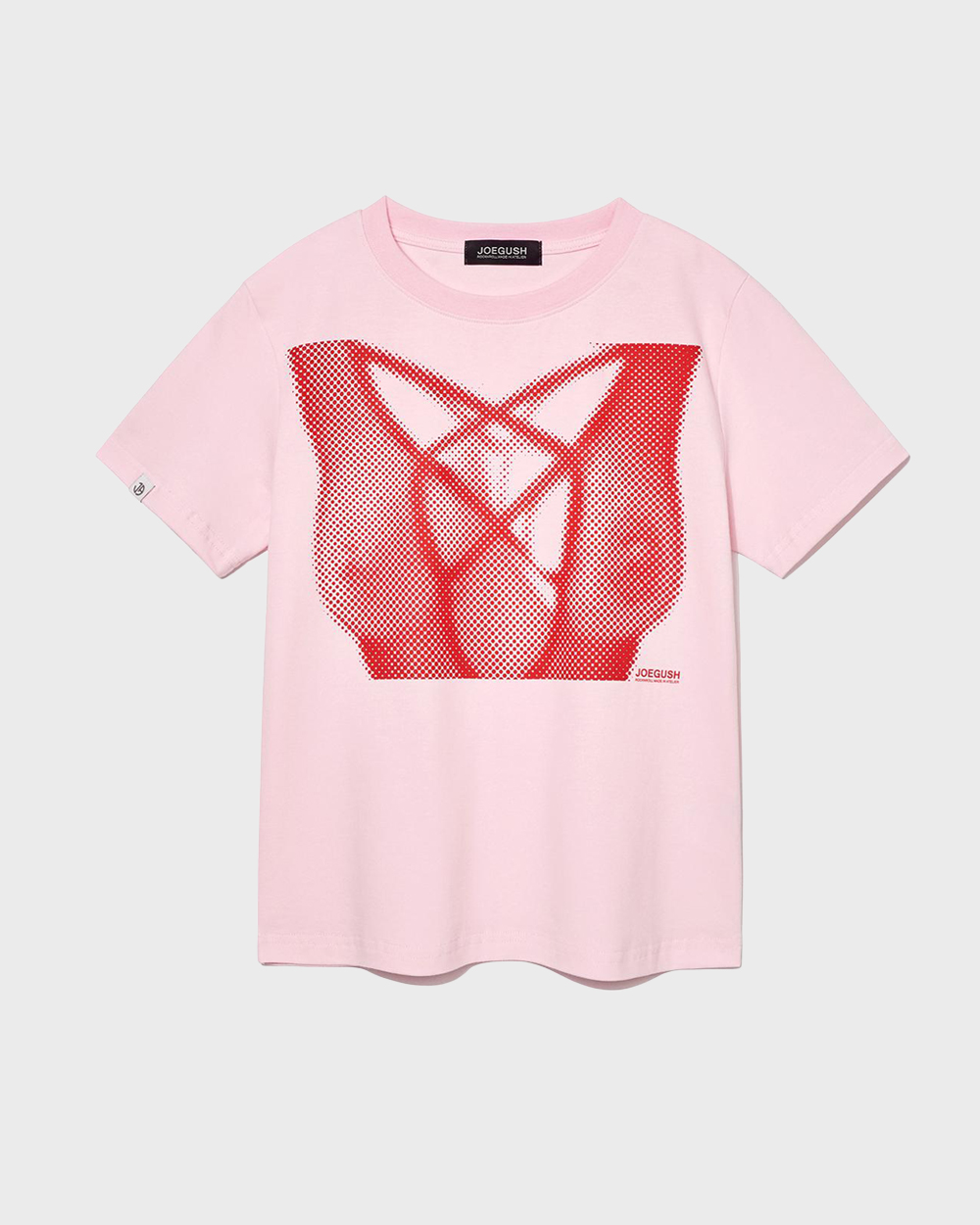 X-ray Boobs T-Shirt (Crop Ver.) (Baby Pink/Red)