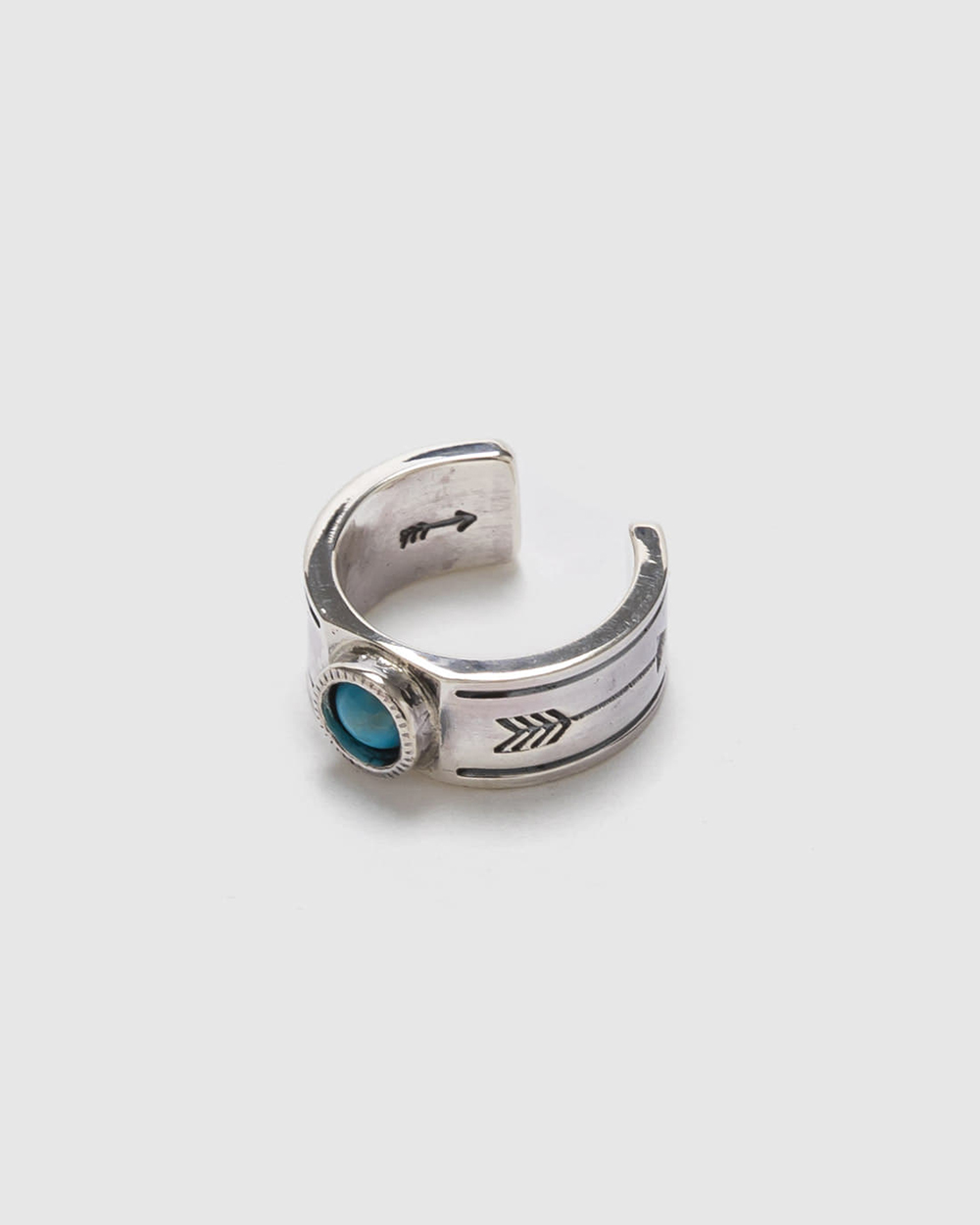 900 Silver Turquoise Stamp Ring (W-320B)