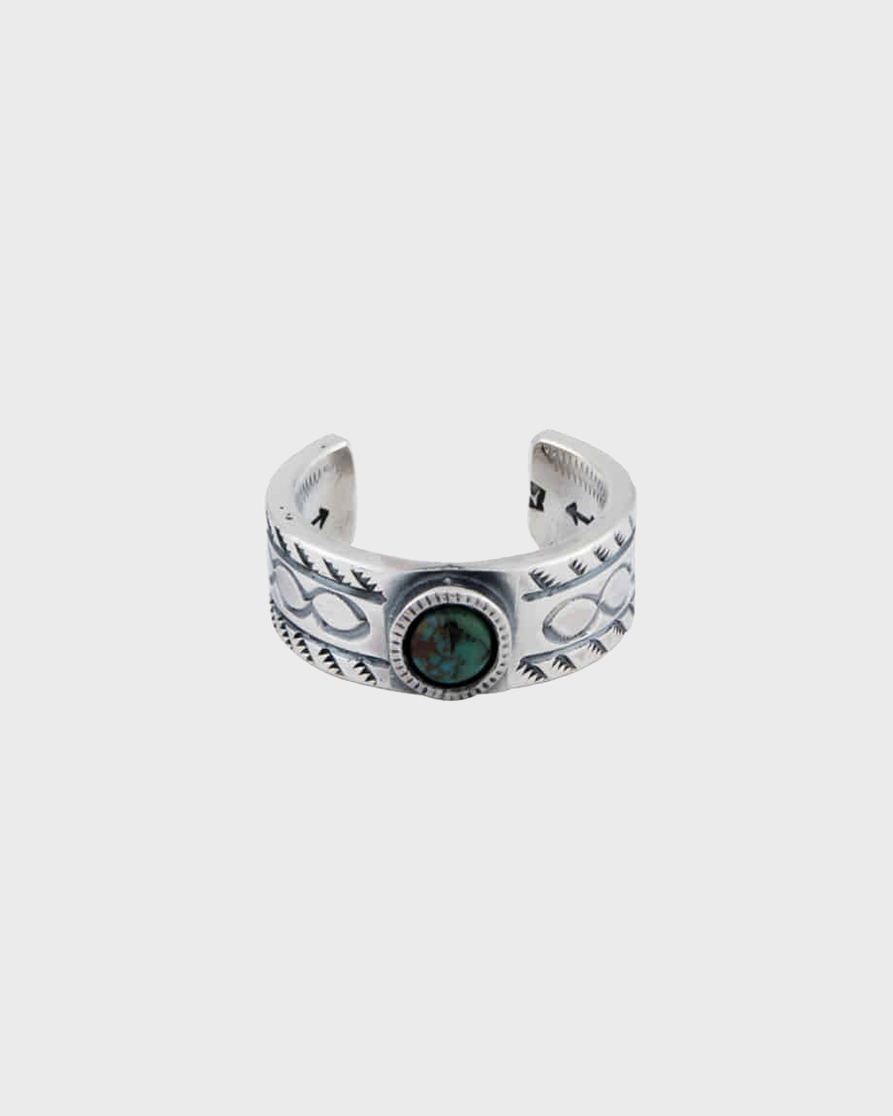 900 Silver Turquoise Stamp Ring (W-320C)