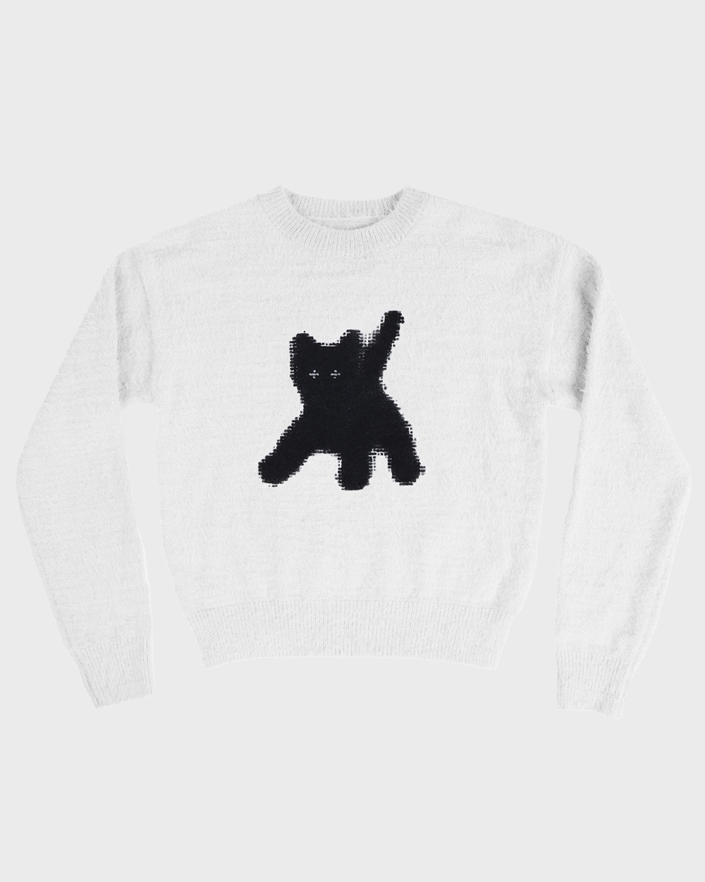 aeae Flashed cats angora knit_Loosed (White)