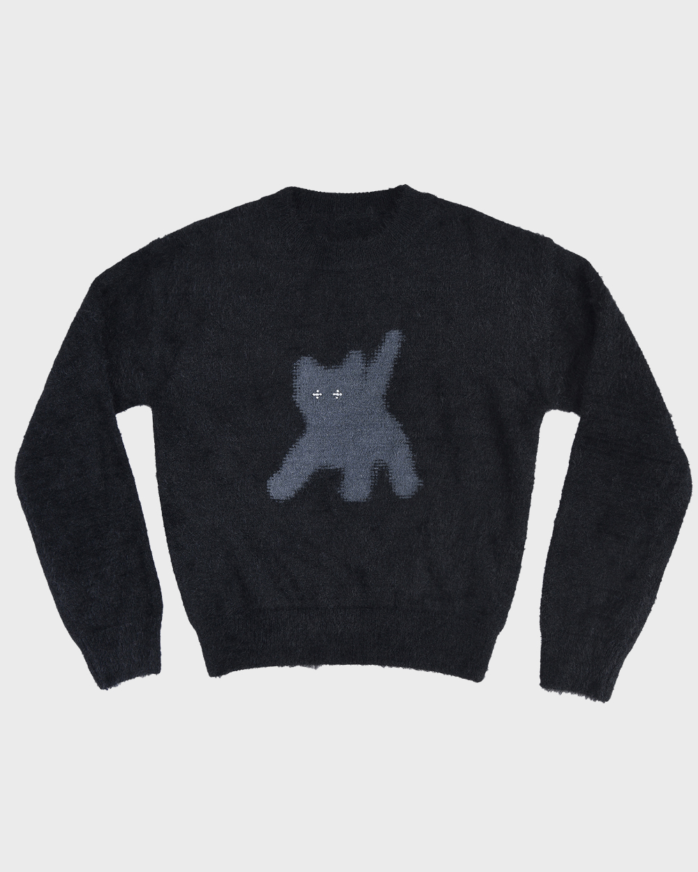 aeae Flashed cats angora knit_Loosed (Black)