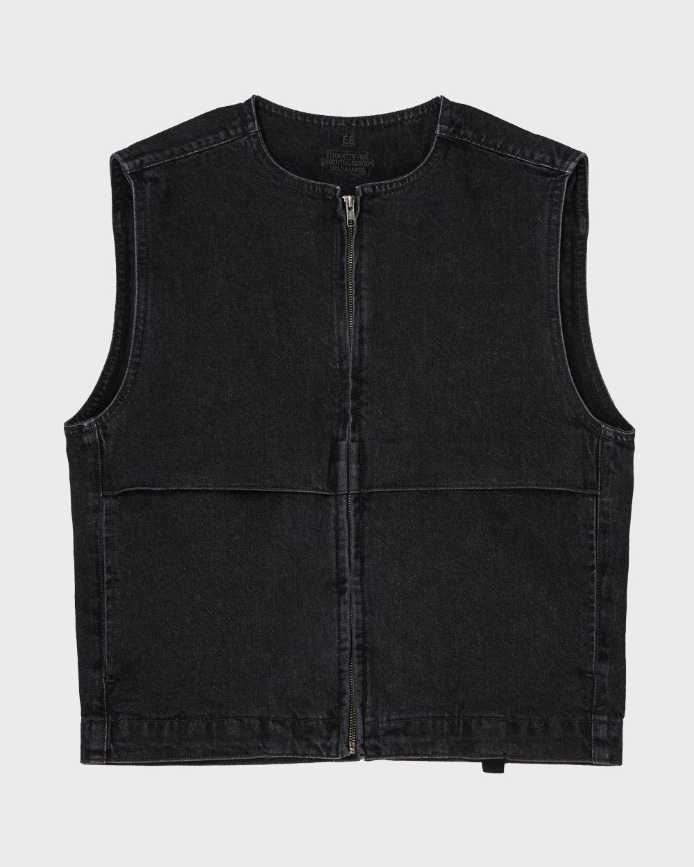 ÉÉ (Étiquette-vidÉ) Washed denim vest (Black)