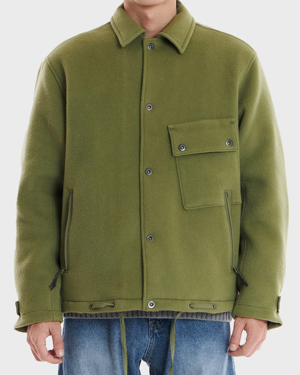 언어펙티드 Button-up 3p jacket (Moss green)