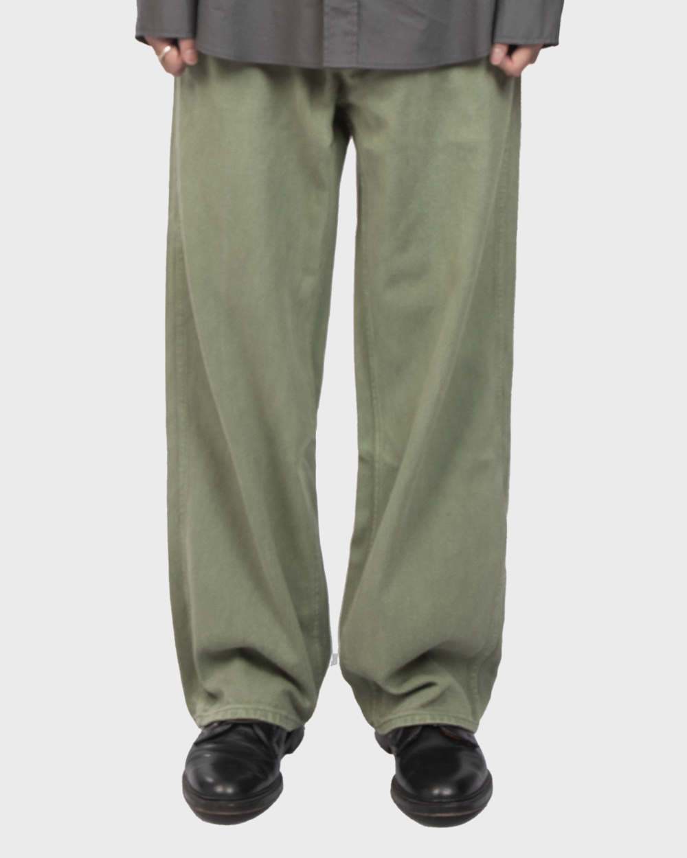 Wide Dying Denim Pants (Grass)