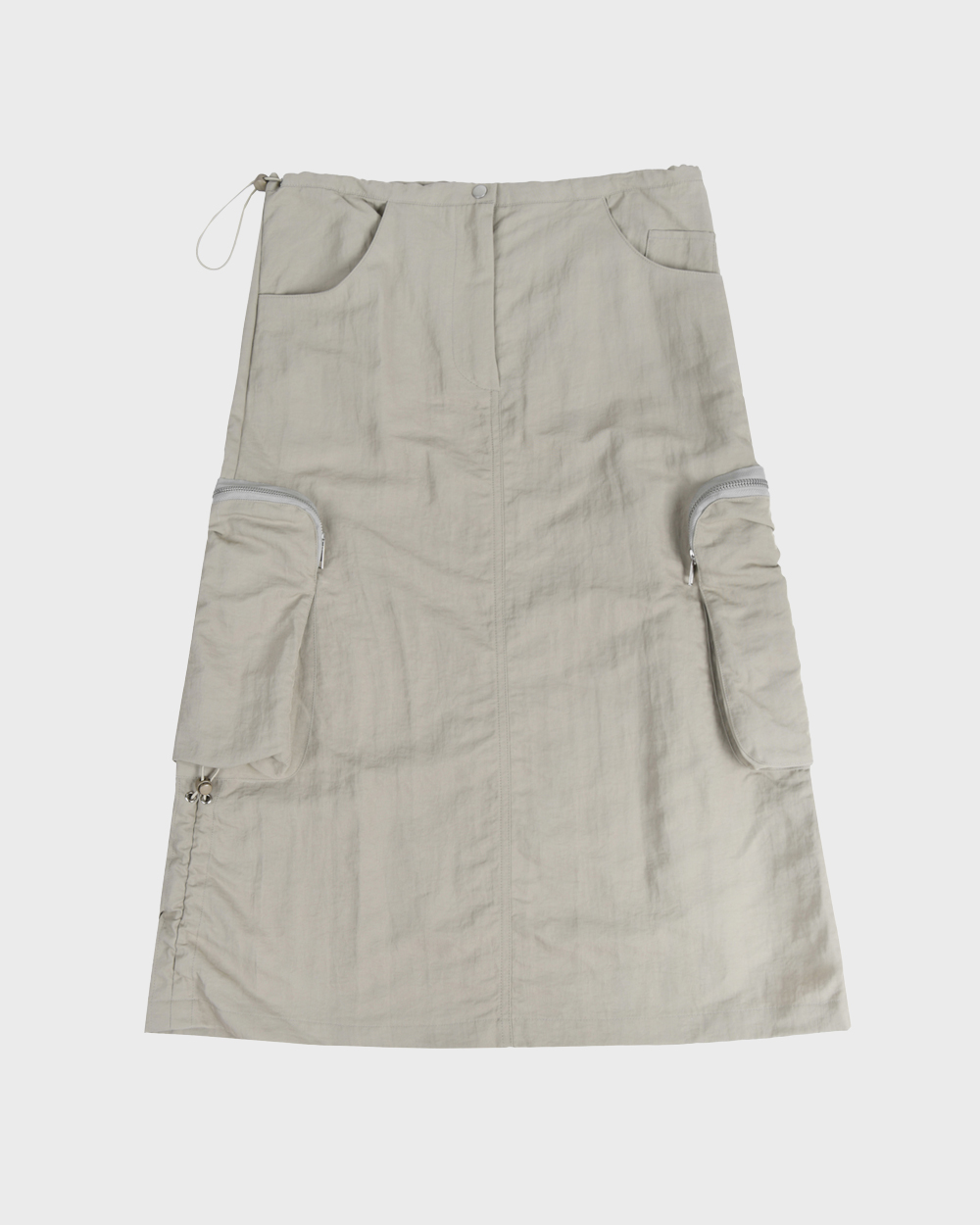 Out Pocket Long Skirts (Beige)
