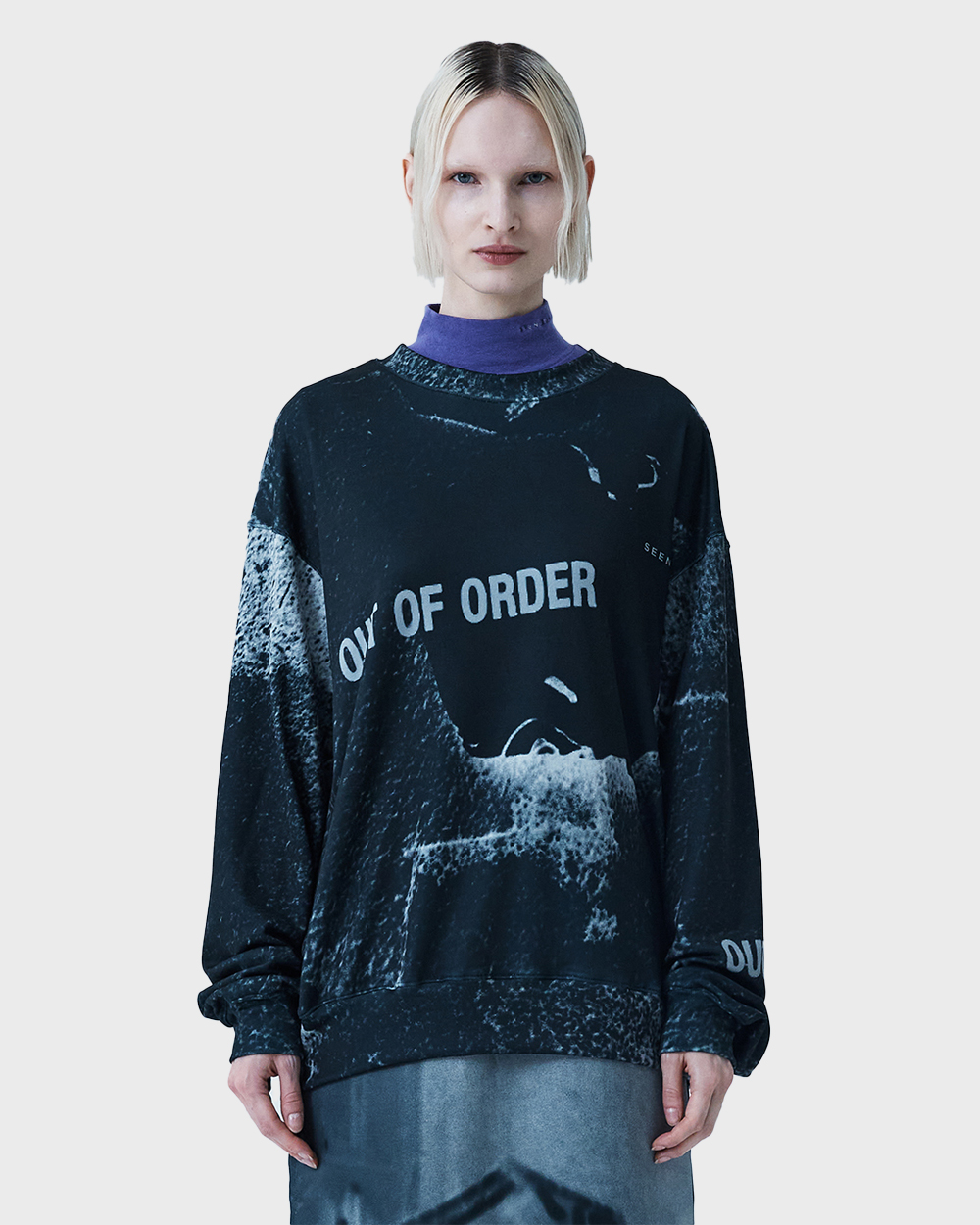 SEEN Out of order knit sweatshirts (Black)