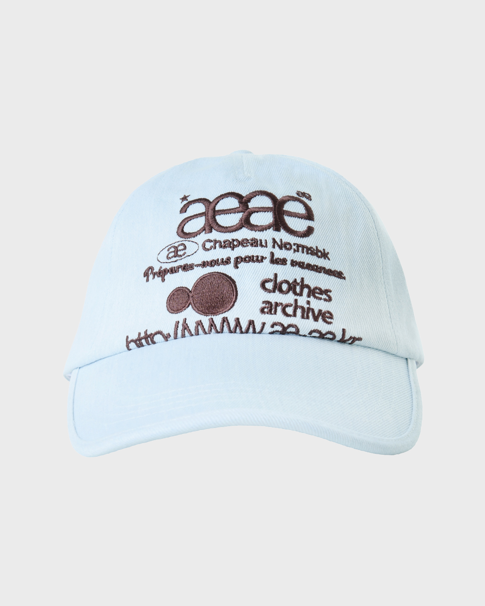 aeae Web Logo Denim 5 Pannel Cap (Light blue)