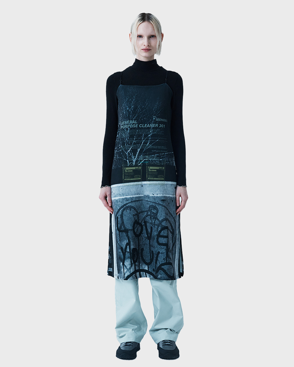 SEEN Payphone printing knit dress (Grey)