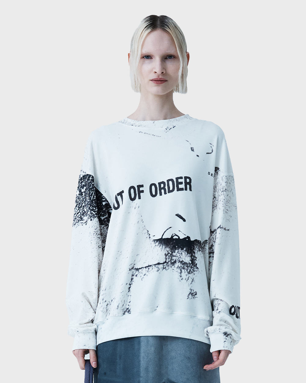 SEEN Out of order knit sweatshirts (White)