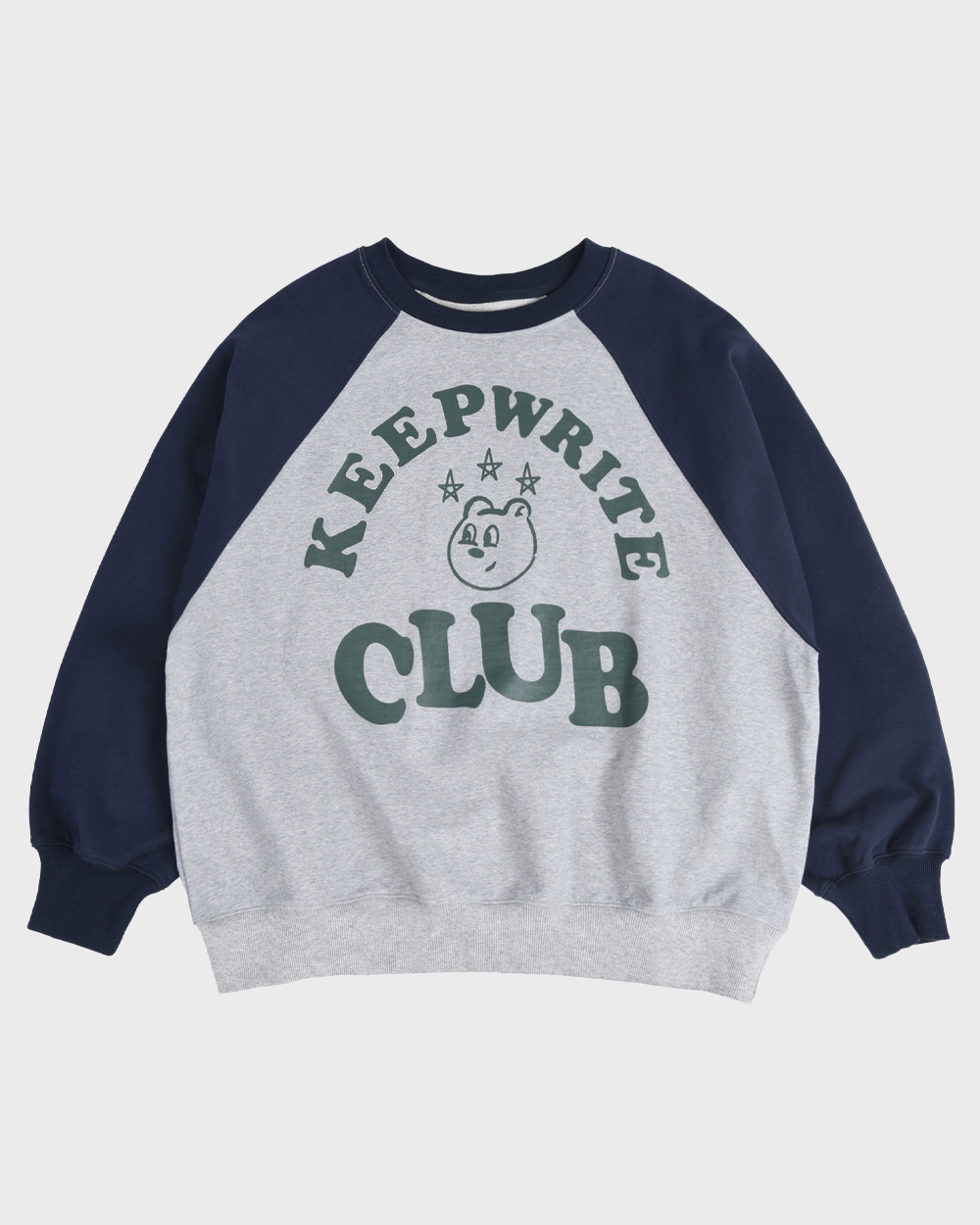 aeae Keep Writing Club Raglan Sweatshirts (Navy)