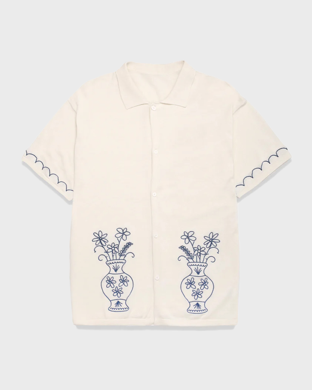 S/S Knitted Vase Shirt (Off White)