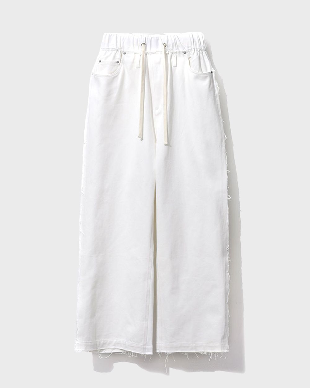 Split-Side Relaxed Dual Pants (White)